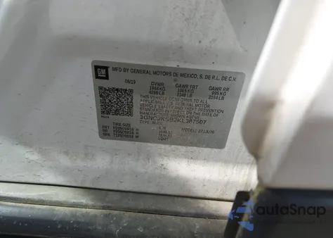 2019 Chevrolet Trax Ls z USA, uszkodzony, nr VIN 3GNCJKSB2KL387507